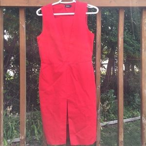 Invisible zip back w/ front slit & double skirt 4